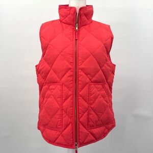 NWT J.Crew Classic Quilted Down Puffer Vest in Peach, Size Medium, Preppy